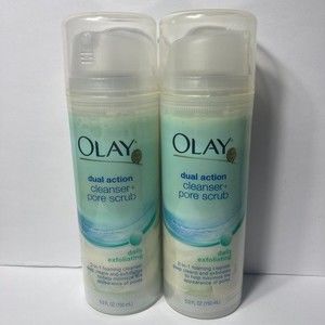Olay Dual Action Cleanser Pore Scrub Daily Exfoliating 2 Bottles DISCONTINUED